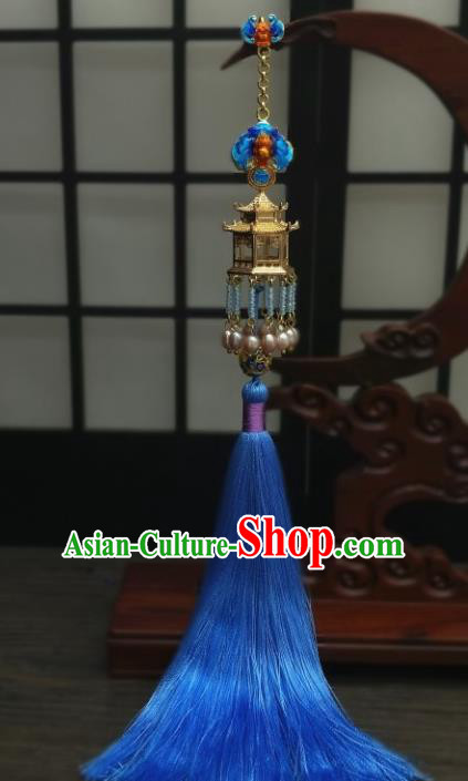 Traditional Chinese Ancient Palace Brooch Handmade Hanfu Tassel Breastpin Pendant for Women