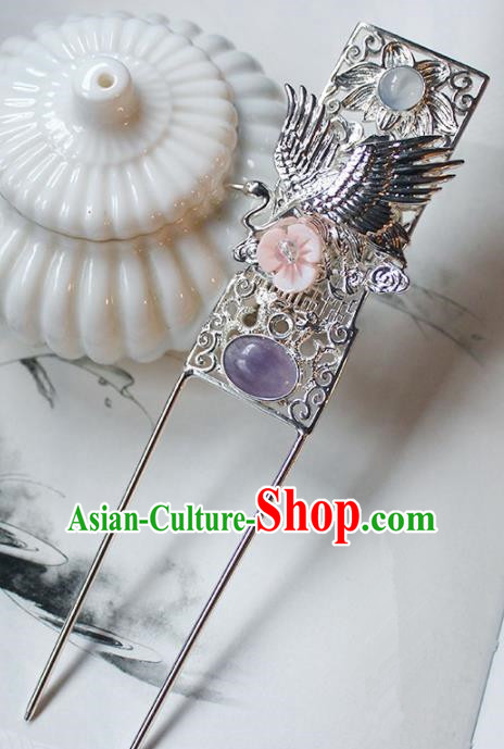Chinese Ancient Hanfu Crane Hair Clip Princess Hairpins Traditional Handmade Hair Accessories for Women