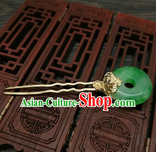 Traditional Chinese Ancient Queen Hanfu Jade Hairpins Handmade Wedding Hair Accessories for Women