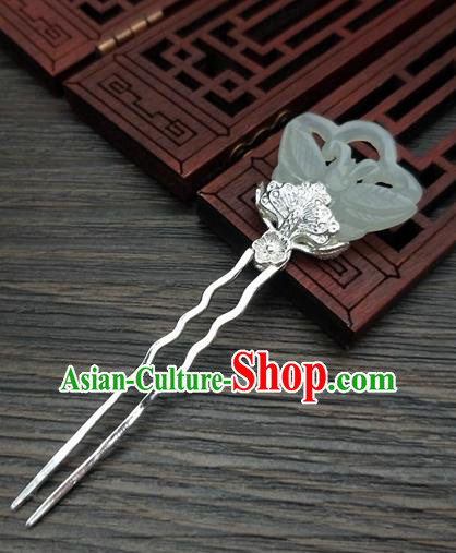 Traditional Chinese Ancient Queen Hanfu Jade Butterfly Hairpins Handmade Wedding Hair Accessories for Women
