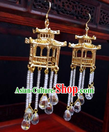 Traditional Chinese Ancient Wedding Hanfu Tassel Earrings Handmade Jewelry Accessories for Women