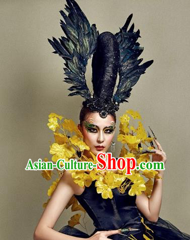 Handmade Modern Fancywork Stage Show Golden Flowers Full Dress Halloween Cosplay Fancy Ball Costume for Women
