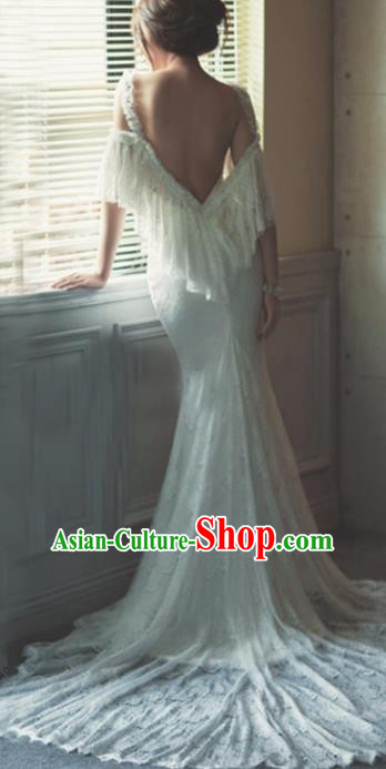 Top Grade Compere Costume Wedding Dress Modern Dance Party Catwalks Full Dress for Women
