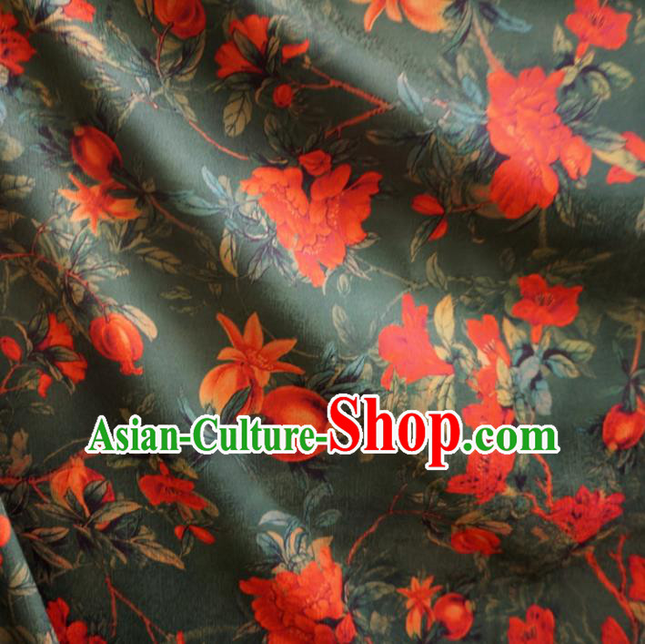 Asian Chinese Traditional Pomegranate Pattern Watered Gauze Cheongsam Silk Fabric Chinese Fabric Material