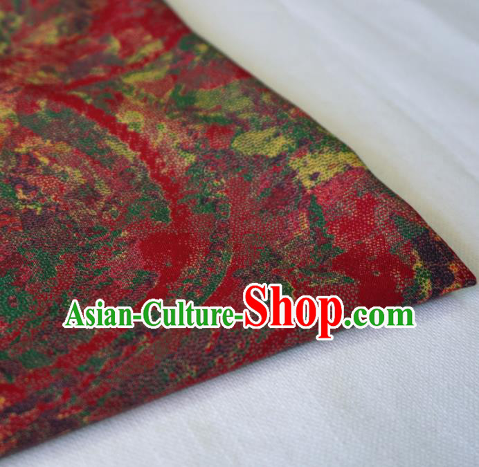 Asian Chinese Traditional Pattern Red Watered Gauze Cheongsam Silk Fabric Chinese Fabric Material