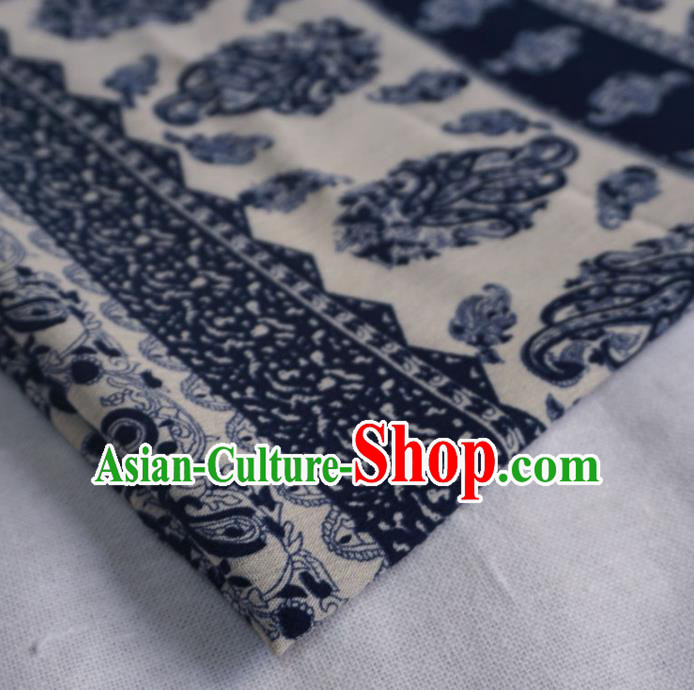 Asian Chinese Traditional Pattern Design Navy Watered Gauze Cheongsam Silk Fabric Chinese Fabric Material