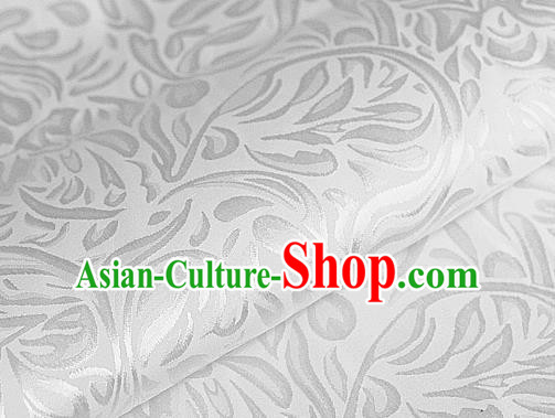 Asian Chinese Traditional Pattern White Brocade Cheongsam Silk Fabric Chinese Satin Fabric Material
