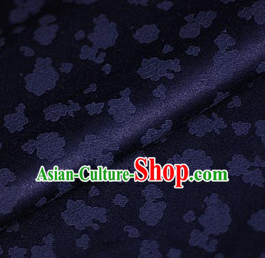 Asian Chinese Traditional Royal Flowers Pattern Navy Brocade Cheongsam Silk Fabric Chinese Satin Fabric Material