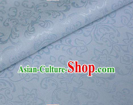Asian Chinese Traditional Twine Pattern Blue Brocade Cheongsam Silk Fabric Chinese Satin Fabric Material