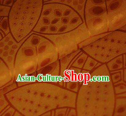 Asian Chinese Traditional Leaf Pattern Orange Brocade Cheongsam Silk Fabric Chinese Satin Fabric Material