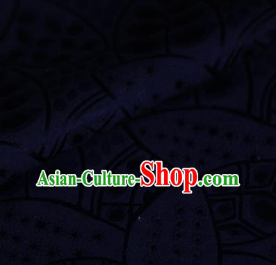 Asian Chinese Traditional Leaf Pattern Navy Brocade Cheongsam Silk Fabric Chinese Satin Fabric Material