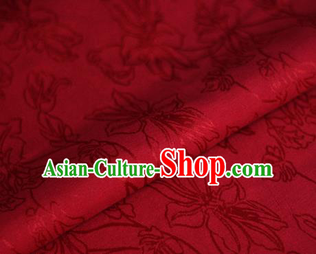 Asian Chinese Traditional Classical Jacquard Pattern Red Brocade Cheongsam Silk Fabric Chinese Satin Fabric Material