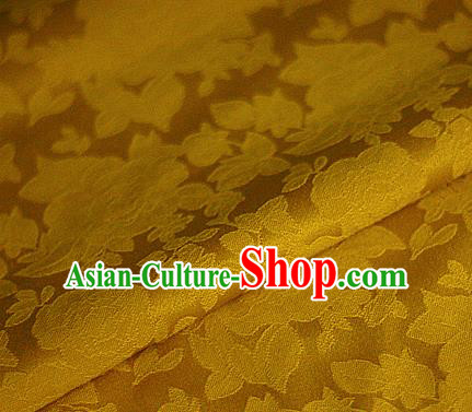 Asian Chinese Classical Peony Pattern Golden Brocade Cheongsam Silk Fabric Chinese Traditional Satin Fabric Material