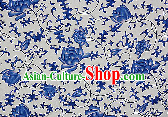 Chinese Classical Lotus Pattern Brocade Cheongsam Silk Fabric Chinese Traditional Satin Fabric Material