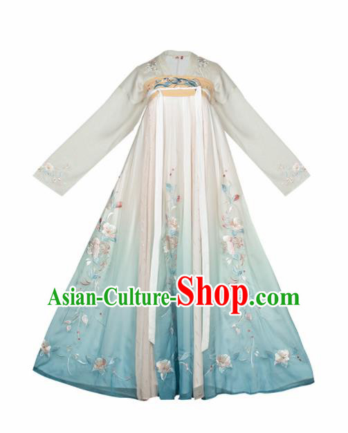Chinese Ancient Palace Princess Embroidered Hanfu Dress Traditional Tang Dynasty Court Lady Historical Costume for Women