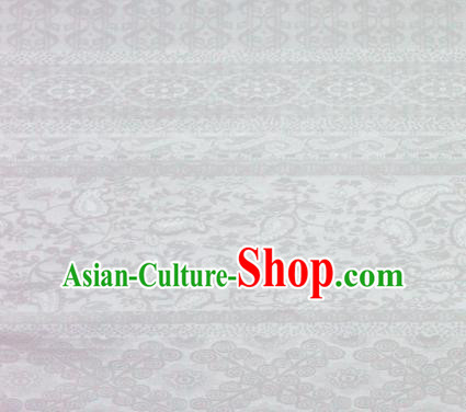 White Brocade Chinese Classical Pattern Design Satin Cheongsam Silk Fabric Chinese Traditional Satin Fabric Material