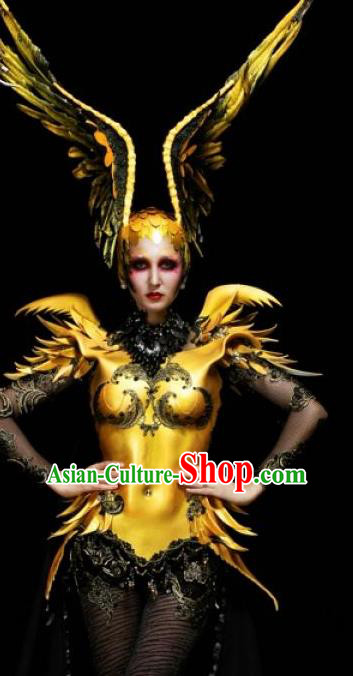 Handmade Europe Court Modern Fancywork Stage Show Golden Clothing Halloween Cosplay Queen Fancy Ball Costume for Women