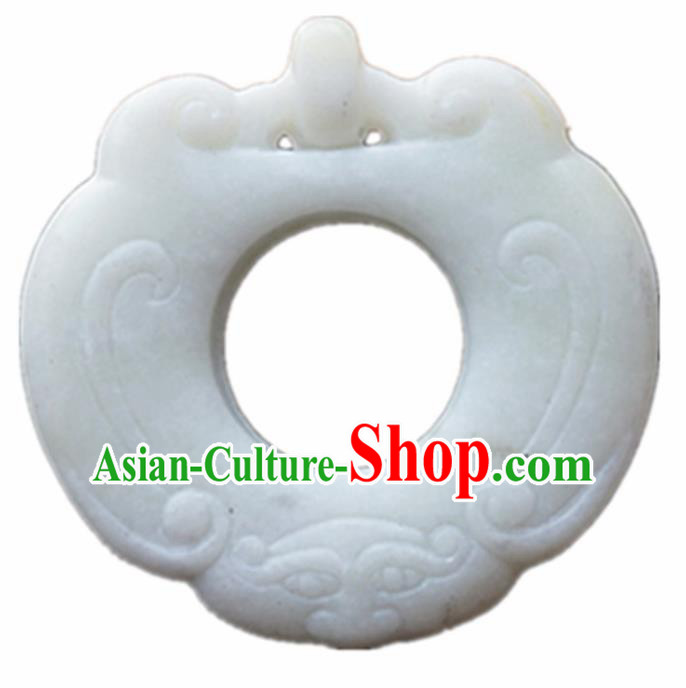 Handmade Chinese Jade Carving Cloud Pendant Traditional Jade Craft Jewelry Accessories