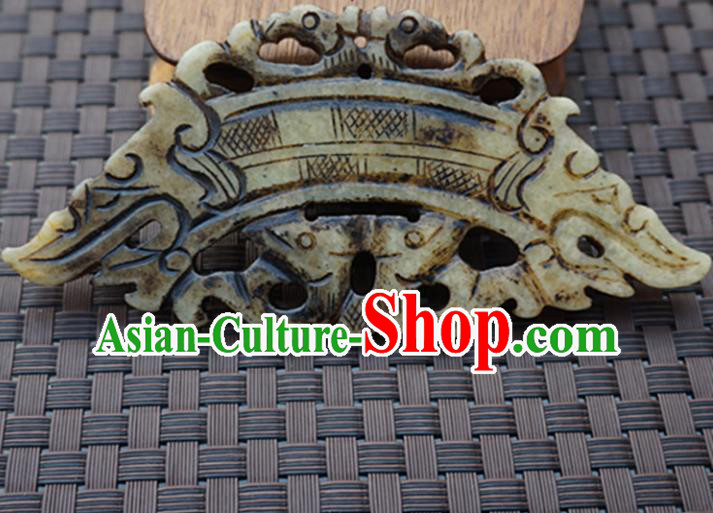 Handmade Chinese Jade Carving Bridge Shape Pendant Traditional Jade Craft Jewelry Accessories