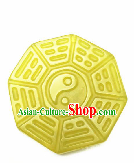 Handmade Chinese Jade Carving Eight Diagrams Pendant Traditional Jade Craft Jewelry Accessories