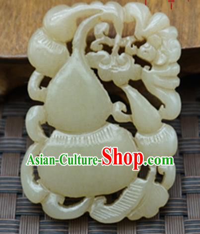 Chinese Handmade Carving Cucurbit Jade Pendant Traditional Jade Craft Jewelry Accessories