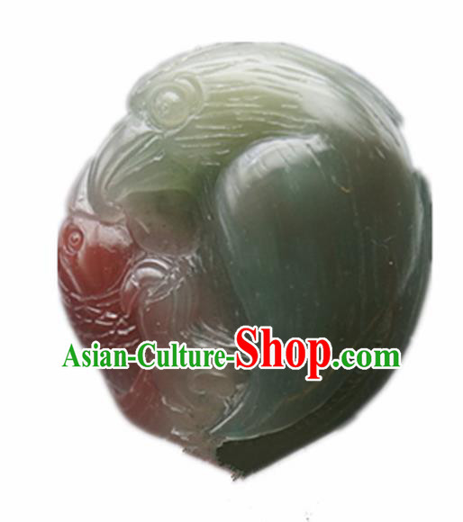 Chinese Handmade Carving Eagle Fish Jade Pendant Traditional Jade Craft Jewelry Accessories