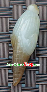 Chinese Handmade Carving Corn Jade Pendant Jewelry Accessories Ancient Traditional Jade Craft Decoration