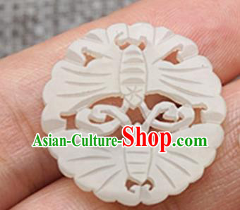 Handmade Chinese Ancient Carving Butterfly Jade Pendant Traditional Jade Craft Jewelry Decoration Accessories