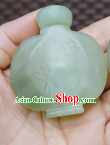 Handmade Chinese Ancient Carving Jade Snuff Bottle Traditional Jade Craft Jewelry Decoration Accessories