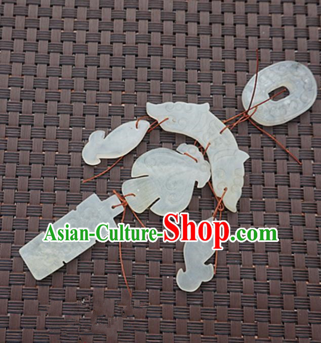 Handmade Chinese Carving Jade Waist Pendant Ancient Traditional Jade Craft Decoration