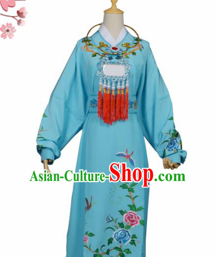 Handmade Chinese Beijing Opera Niche Costume Peking Opera Scholar Jia Baoyu Blue Clothing for Men