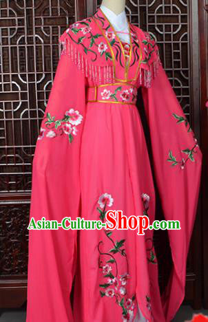 Handmade Chinese Beijing Opera Princess Costume Peking Opera Actress Embroidered Rosy Dress for Women