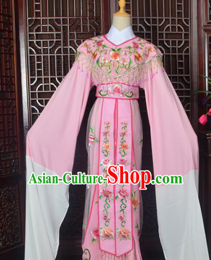 Handmade Chinese Beijing Opera Actress Costume Peking Opera Princess Embroidered Pink Dress for Women