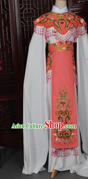 Handmade Chinese Beijing Opera Princess Orange Embroidered Dress Traditional Peking Opera Diva Costume for Women