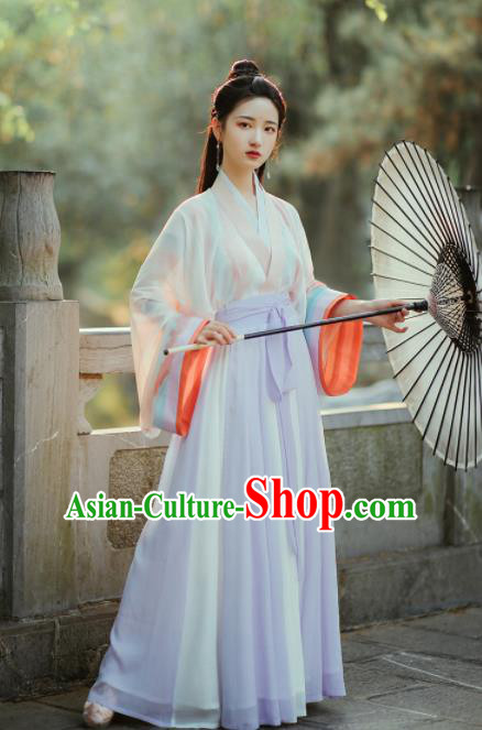 Ancient Chinese Jin Dynasty Palace Princess Hanfu Dress Traditional Court Historical Costume for Women