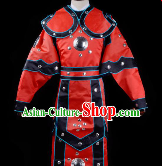 Handmade Chinese Beijing Opera Costume Traditional Peking Opera Takefu Embroidered Red Robe for Men