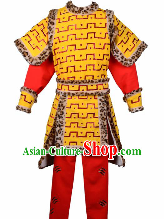 Handmade Chinese Beijing Opera Sun Wukong Costume Traditional Peking Opera Takefu Clothing for Men