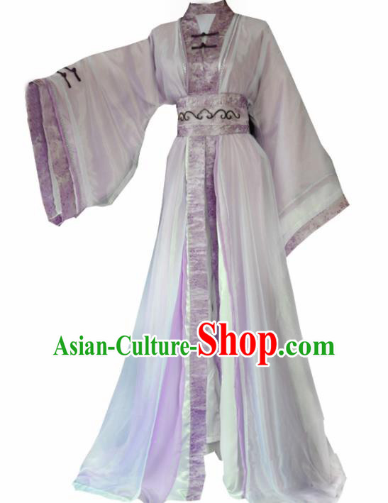 Traditional Chinese Cosplay Swordswoman Purple Hanfu Dress Ancient Peri Princess Costume for Women