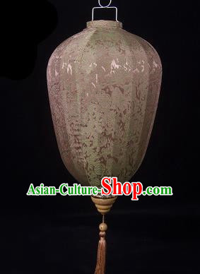 Handmade Traditional Chinese Lantern Ceiling Lamp Brown Lanterns New Year Lantern