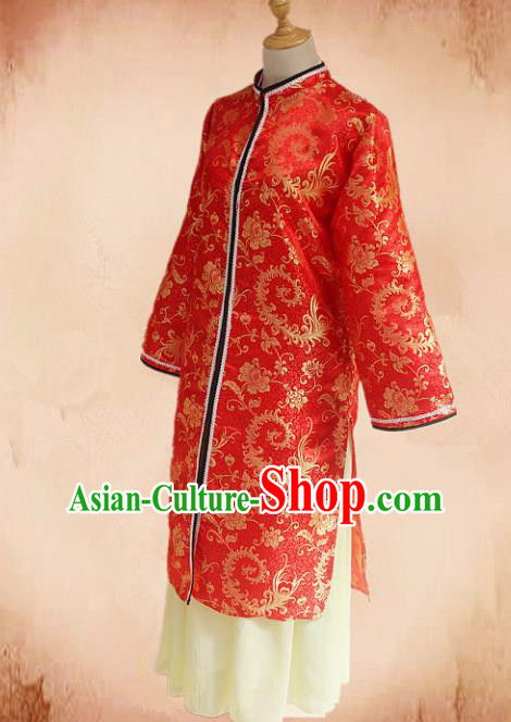 Traditional Chinese Ming Dynasty Young Mistress Red Hanfu Dress Ancient Maidservants Costume for Women