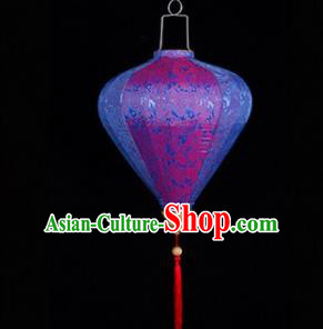 Chinese Traditional Lantern Handmade Blue Lanterns Ceiling Lamp New Year Lantern