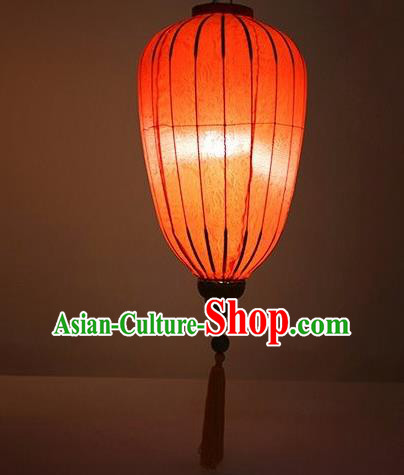 Chinese Traditional Lantern Handmade Orange Lanterns Ceiling Lamp New Year Lantern