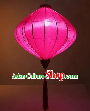 Chinese Traditional New Year Lantern Handmade Rosy Silk Lanterns Ceiling Lamp