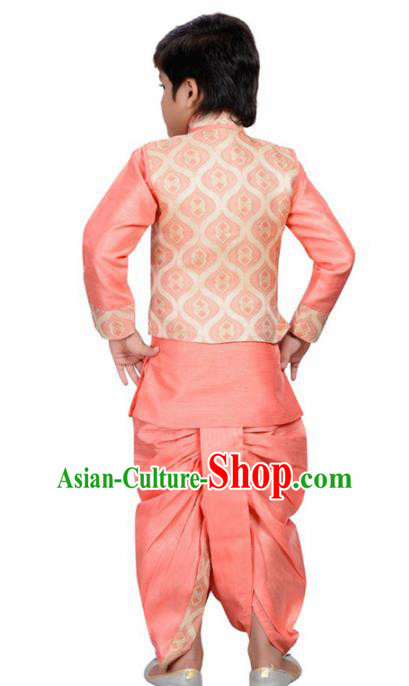 Asian India Traditional Costumes South Asia Indian National Pink Shirt and Pants for Kids