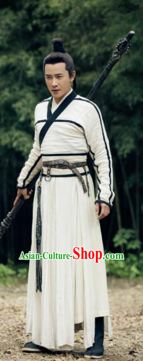 Traditional Chinese Drama Hoshin Engi Ancient Shang Dynasty Swordsman Yang Jian Historical Costume for Men