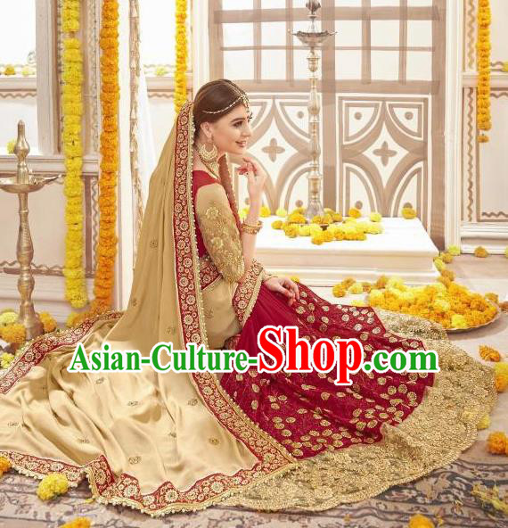 Asian India Traditional Wedding Sari Dress Indian Bollywood Court Bride Costume for Women