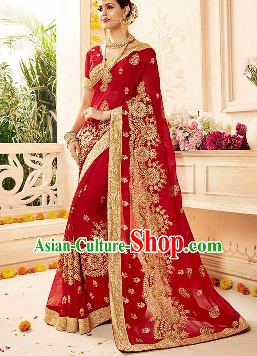 Asian India Traditional Sari Dress Indian Bollywood Court Queen Nobility Bride Costume for Women