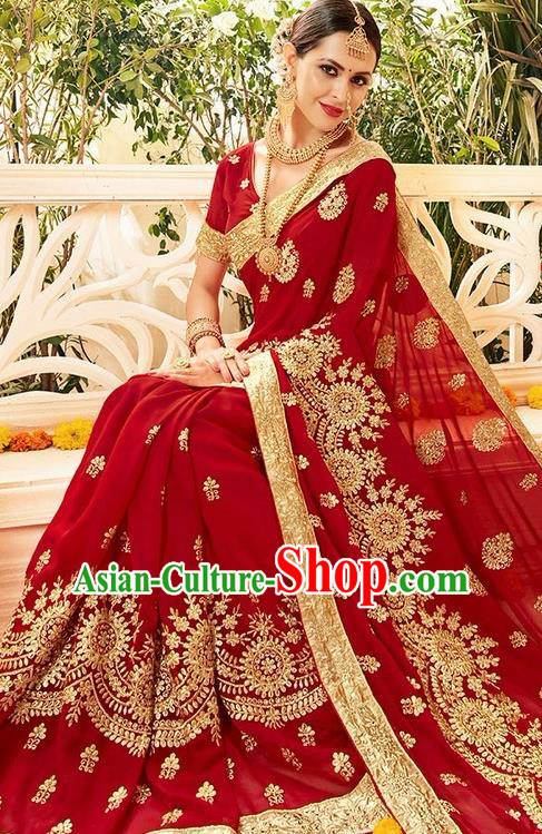 Asian India Traditional Sari Dress Indian Bollywood Court Queen Nobility Bride Costume for Women