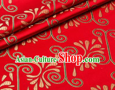 Chinese Traditional Pattern Design Red Brocade Wedding Hanfu Silk Fabric Tang Suit Fabric Material