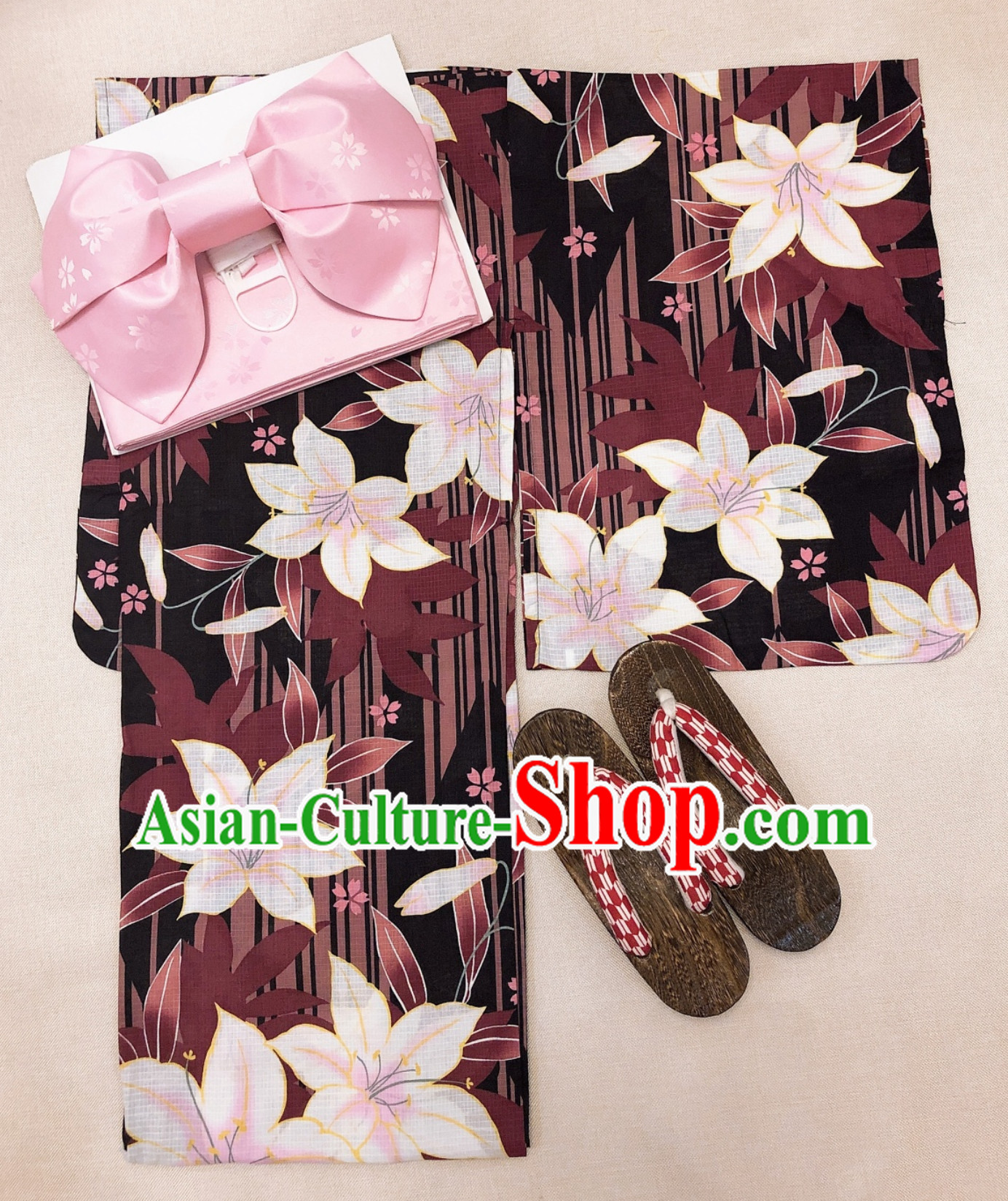 Top Authentic Traditional Japanese Kimonos Kimono Dresses Yukata Clothing Robe Garment Complete Set for Women Ladies Girls